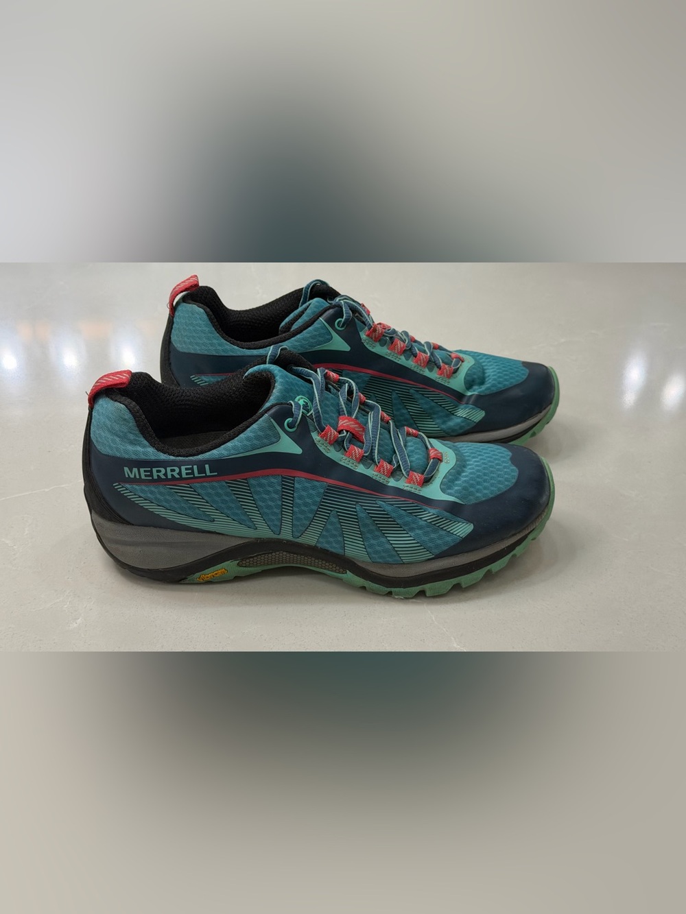 Merrell Siren Edge Blue Hiking Shoes Sneakers Vibram Women's Size 8